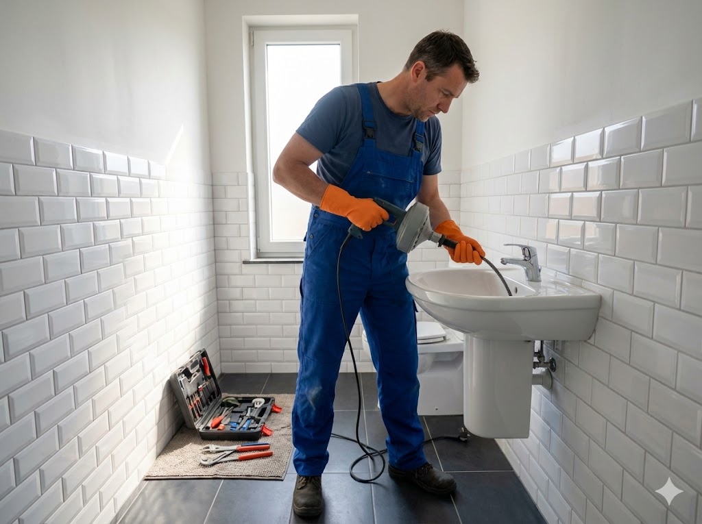 Intervention propre pour débouchage de lavabo et douche dans une habitation privée à Jumet