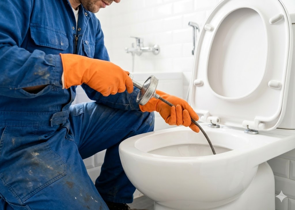 Icônes services urgence débouchage WC canalisation et camion de vidange fosse septique